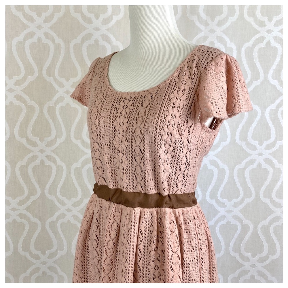 Julie Brushed Lace Overlay Dress - Picture 2 of 8